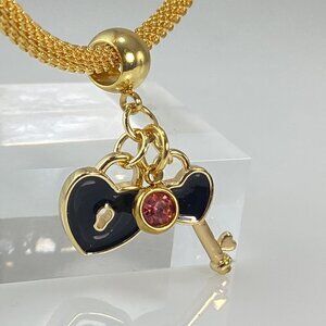 Heart & Key with Birthstone Dangle Charm